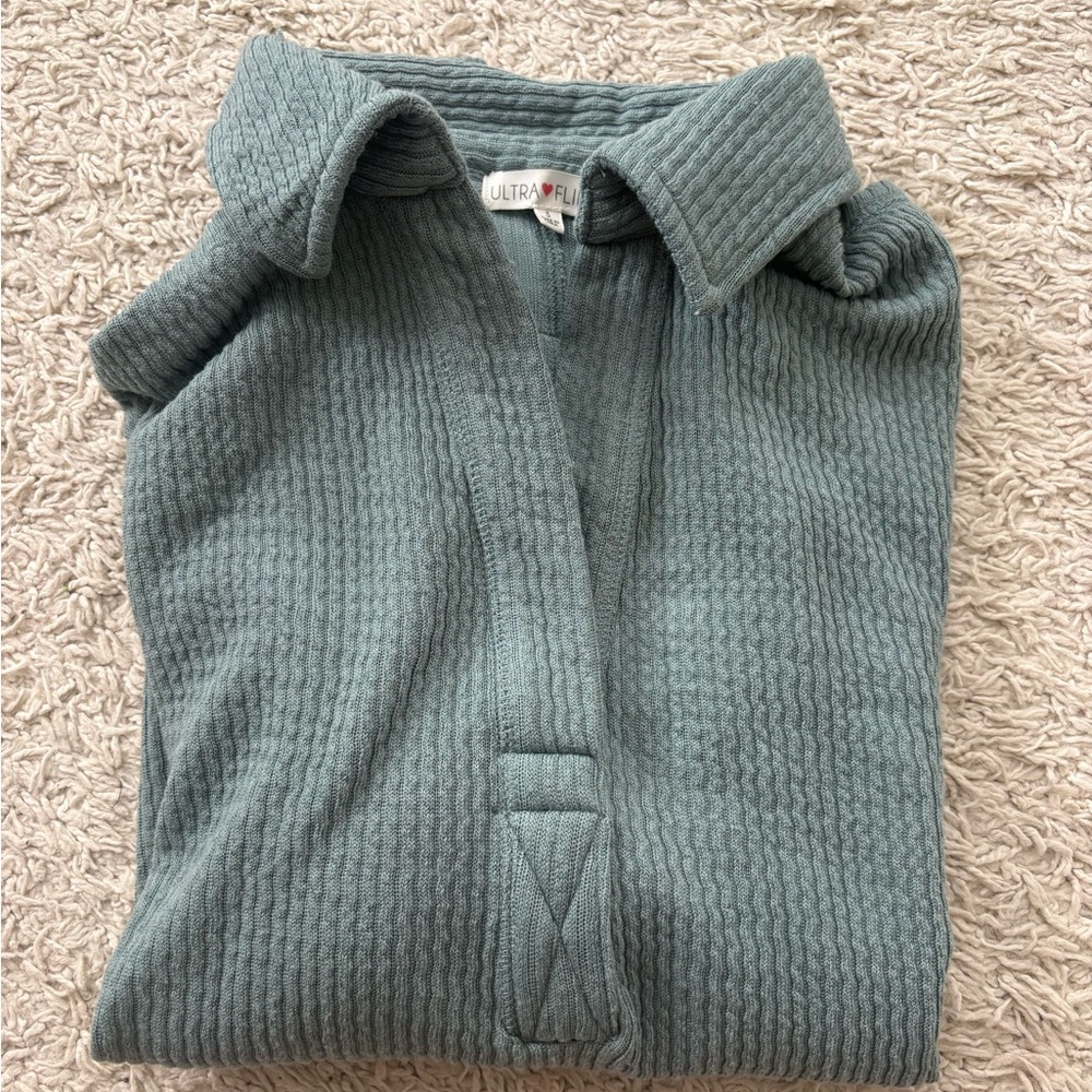 Ultra Flirt Women's V-Neck Sweater - Teal
